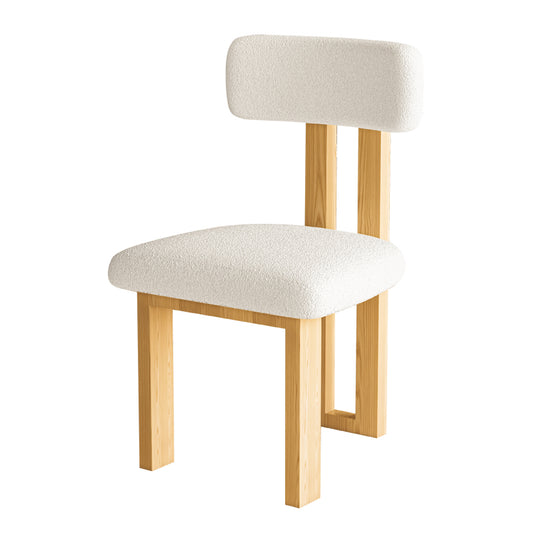 Disassemble and assemble the light wood grain soft pack dining chair